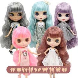 Icy DBS Blyth Doll 16 Joint Body Special Offer BJD White Shiny Face Black Frosted MultiHanded AB Girl 240313