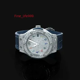 Luxuriöse, hochwertige, maßgeschneiderte Iced Out VVS 1/VS1 GRA-zertifizierte Reply-Damen-Moissanit-Uhr mit Nieten für Damen