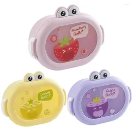 Dink Cartoon Frog Frog Bento Box Lavatore per lavatore Safe Contenitore con 2 compartimenti BPA Microonde gratis per ragazzi