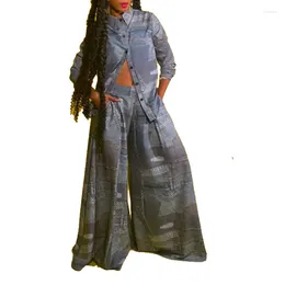 Calças femininas de duas peças outono wear recomendado manga comprida lapela único breasted moda temperamento em linha reta terno de perna larga.