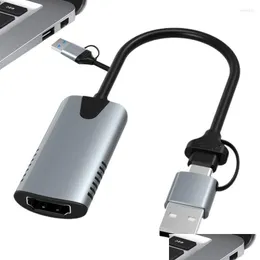 USB-концентраторы A/C двойной интерфейс карта видеозахвата высокой четкости Hd Mi на компьютер прямая запись Sn Drop Delivery Компьютерные сети Otwg4