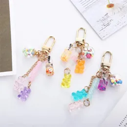Keychains Bear Key Chain Cute Resin Gummy For Candy Color Animal Charms Girls Jewelry Keyring Pendant