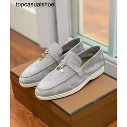 Loro Piano LP LorosPianasl Mens shoes Luxury Women Sneakers Shoes Summer Charms Walk Loafers Low Top Soft Cow Leather 2023SS Brand Oxfords Flat Slip On Rubber Sole Moc