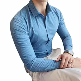 2023 Mäns lyxskjortor Bröllop Dr utskrift LG Sleeve Shirt Silk Tuxedo Shirt Men Mercerized Cott Shirt Plus Size S-4XL D3KO#