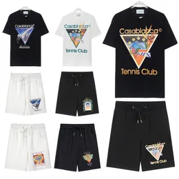 Skjortor mens designer t skjortor kvinnor tshirt casablanca skjorta lyx shorts män topp överdimensionerade tees casa blanca kläd modetrender sommarbesättning nacke kort ärm