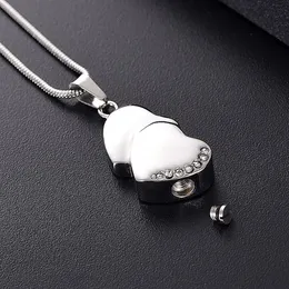 LKJ12447 Ciondolo cremazione a cuore tono argento Uomo Donna Collana con urna commemorativa porta ceneri con confezione regalo a imbuto278x