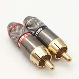 Monster RCA Lotus Plug Audio Cable Wtyczka miedziana miedziana platowana RCA spawanie wtyczka samosięża 6.0 mm