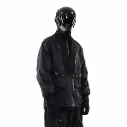 Whyworks 22AW Techwear Robe Soft Shell Trench Coat Jaqueta Darkwear Kimo Functial Waterproof Outdoor Multi-Pocket Workwear 65Eq #