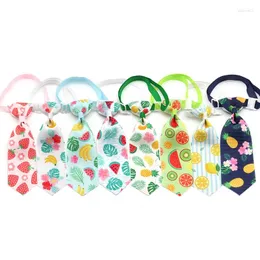 Hundkläder 50/100 datorer Summer Fruit Mönster Valp slips Pet Grooming Accessories Justerbar BLON -produkt