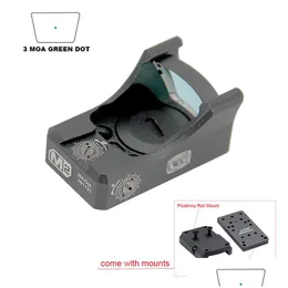 사냥 스코프 전술 3 MOA M2 Green Dot Sight Compact Holographic Reflex Scope 권총 오픈 이미 터 토플리스 광학 P DHFPI를 사용한 RifleScope