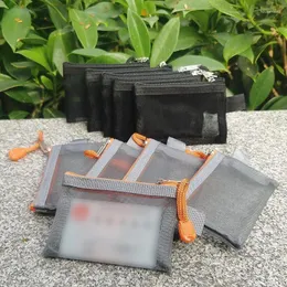 أكياس التخزين 5pcs ميني شفافة عملة محفظة النايلون حقيبة حقيبة عمل حافلة معرف البطاقة