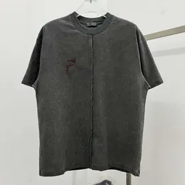 Thugclub s nisch trendiga varumärke Summer Park Zaifan Matchande kortärmad tvättad och nödställd hembroderad t -skjorta för män