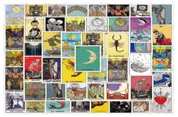 60st Tarot Card Laptop Stickers Pack för anteckningsbok Telefongitarrfodral Motorcykelbagage DIY Vattentät klistermärke dekaler hela5273669