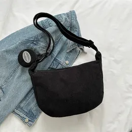 Borse portaoggetti in velluto a coste vintage a tracolla da donna moda pendolari studenti casual borsa hobo di grande capacità texture ins all-streetwear