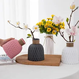 Wazony nowoczesne wazę kwiatowe imitacja ceramiczna dekoracja garnka plastikowy