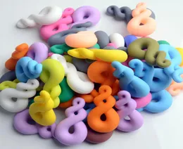 السيليكون ثمانية شكل من طراز Teether Food Grade Silicone Bendant Necklace Baby Pead Bead Safe Teether Toy Sensory Necklace1596095