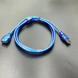 كابل امتداد USB ذكر إلى كابل بيانات الإناث مع كابل USB مغناطيسي محمي جميع النحاس الشفاف الأزرق