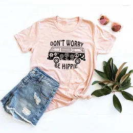Kvinnors t-skjortor oroar dig inte för hippie t-shirt boho skjorta bomull vår och sommar mode unisex topp tee