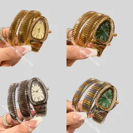 Gold Snake Zegarwatches Brand Diamond Stali Stal Stael Band Wysokiej jakości Watch Watch Watch Watch For Ladies Christmas Walentynki dla Matki Prezenty Prezenty Relojes