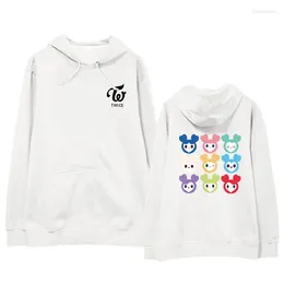 Women's Hoodies KPOP TWICE LOVELYS Hoodie Hip Hop Casual Loose Hooded Clothes Pullover Print Long Sleeve Sweatshirts Kawaii Cartoon