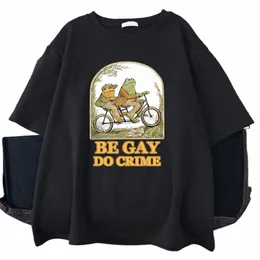 ゲイ・ド・犯罪印刷された男性コットTシャツカジュアルオールマス半袖ヴィンテージクリエイティビティクルーネック