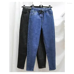 Damen Jeans Hohe Taille Übergroße 5XL Baggy Harem Für Frauen Lose Denim Pantalones Koreanische Casual Hosen Capris Gerade Hosen