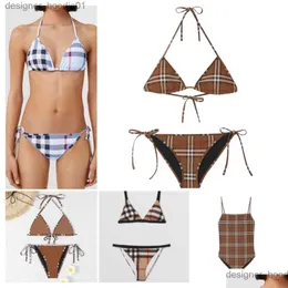 Kvinnors badkläder designer y baddräkt fast bikini set textil låg midja baddräkter strand slitage f brev simning för kvinnor släpp otq5n