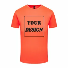 Benutzerdefiniertes Logo Schnelltrocknendes T-Shirt-Druck Logo Bild Text Teamname Männer und Frauen Kurzarmhemd Werbehemd 2022 R6JN #