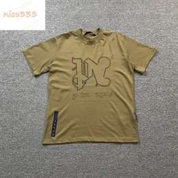 Army green PA letters printed cotton round neck loose loose versatile summer men and women casual fashion T shirt short sleeved