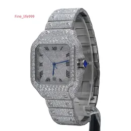 Novo iced out tester pass vvs diamante natural de alta qualidade luxo ouro prata original hip hop masculino moissanite diamante relógio pulso