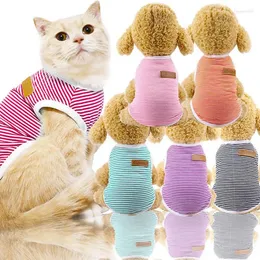 Dog Apparel 2024 Spring And Summer Cat Pet Clothes Cotton Striped Vest Small Medium Clothing On Behalf Of The Delivery