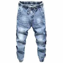 Übergroße Jeans Männer Harem Hosen Breites Bein Lose Fit Tapered Jeans Männliche Jogger Hip Hop Streetwear Elastische Taille Hosen Für männer W0Td #