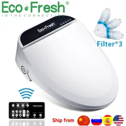 EcoFresh Sedile WC intelligente Copri bidet elettrico Bidet intelligente calore pulito asciutto Massaggio cura per bambina donna vecchia 240322