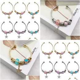 Bracciale di design con perline Gioielli per donna Classico Clic Acciaio al titanio Smalto Placcato in oro Non sbiadisce Non allergico Sier Drop Delive Otpyd