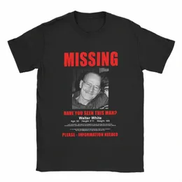 Walter White Missing Poster Breaking Bad Men's Thirts Tees Tees Short Serev Round Round T-Shirt T-Shirt Pure Cott Party Cloths G31B#