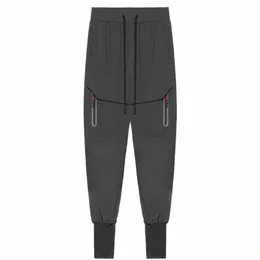 Летние новые мужские брюки Fi Brand, повседневные спортивные штаны с шнуровкой, эластичные спортивные брюки с несколькими карманами для бега s1ec #