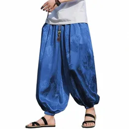 Summer Silk Hippie Gypsy Boho Baggy Spodnie Harem Pants for Men Women Yoga Pants Aladdin Spoders S0MD#