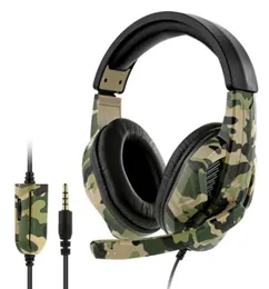 35mm Camo Wired Gaming Headset Camuflagem Sobre Fones De Ouvido com Microfone para 3 Xbox One 360 para Switch PC Video Games9620196