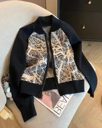 Vintage Spleißen Pullover strickjacke Koreanische Lose Zipper Strickwaren Weibliche jacke Herbst Outwear Strickjacke Mantel tops 240311