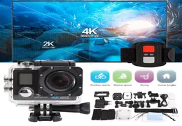 Ultra HD H22R 4K Câmera de ação Wifi 16MP Tela dupla 170D Go à prova d'água Pro cam 4K Câmera esportiva Mini DvrControle remoto2709719