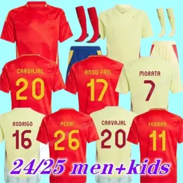 S-XXL 2024 إسبانيا Pedri Soccer Jerseys 24 25 Lamine Yamal Rodrigo Pino Merino Sergio M.Asensio Ferran Fanish Home Away Men Kids Kids Shirt Shirt Player