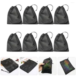 Sacos de lavanderia 8 Pcs Saco de Malha de Armazenamento de Cordão Pequena Rede com Porta de Feixe Bola Material Saco Poliéster