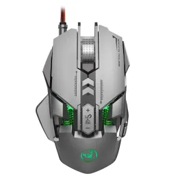 Ratos de jogo mouse computador gamer led j800 controle de fio mecânico ratos ergonômicos led 6400dpi mouse com fio para jogos de computador portátil