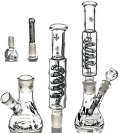 Spiralraucherglas Bongs Shisha Black Water Rohre abtrennbare Öl Rig Zwei -Stil 14 -mm -Glasschale