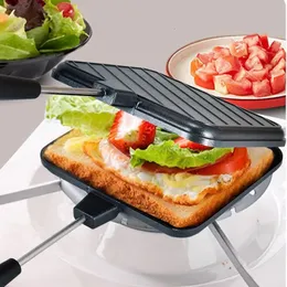 Gas nonstick Sand Maker Iron Bread Toast Breakfast Machine Waffle Pancake Baking Barbecue Oven Mold Mold Grill Stekpanna 240325