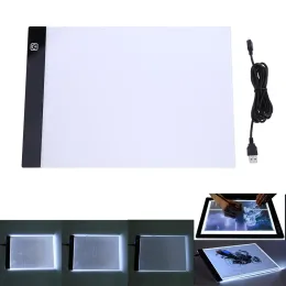 Compresse Nuova tavoletta grafica A4 LED Tavoletta da disegno Sottile Art Stencil Tavolo da disegno Light Box Tracing Table Pad Tre livelli Dropshipping