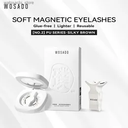 False Eyelashes WOSADO Magnetic Eyelashes No.2 SILKY BROWN Professional Premium Reusable Safe Dupont 3D Patented False Eyelashes Natural Versatile24327