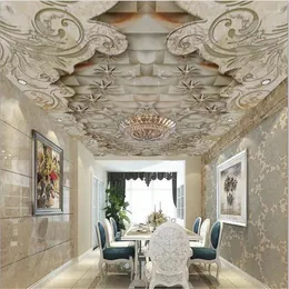 Tapeten Wellyu Benutzerdefinierte Tapete 3D Decke Exquisite Luxus Marmor Wohnzimmer Wandbilder Papel De Parede Für Wände 3 D