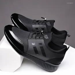 Sıradan Ayakkabı Moda Erkek Spor Ayakkabıları Adam Nefes Alma Erkekler Gerçek Deri Büyük Boyu Artan Ofis Ayakkabı