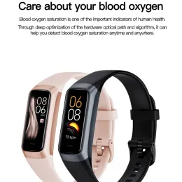 Pulseiras pulseira inteligente c60 1.1 Polegada amoled hd tela colorida oxigênio no sangue esporte rastreador de fitness smartband para mulheres pulseiras